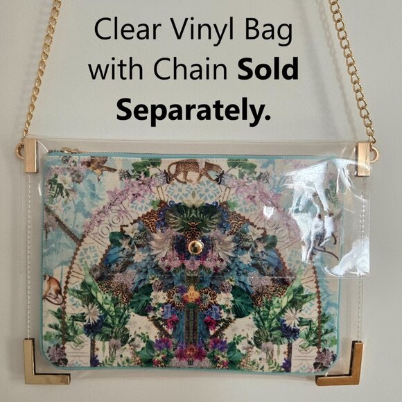 Camilla Moon Garden Small Canvas Clutch Bag Purse Handbag b40 - Picture 6 of 6